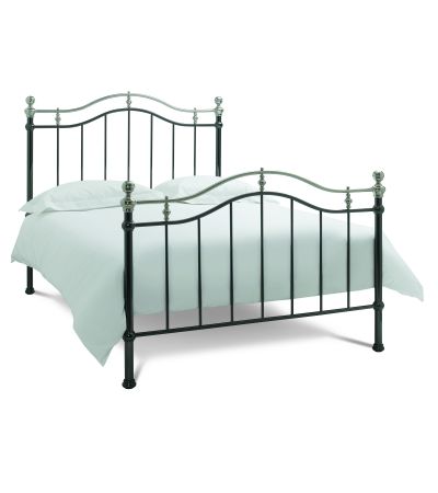 Bentley Designs Chloe Black & Shiny Nickel Double Bedstead - 135cm  - Style Our Home