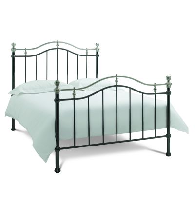 Bentley Designs Chloe Black & Shiny Nickel Kingsize Bedstead - 150cm  - Style Our Home