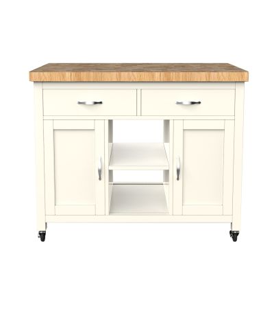 Kitchen Island (Cream) with Butchers Block by Baumhaus | Style Our Home