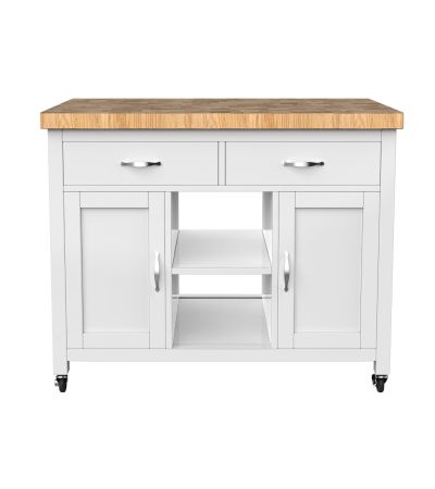 Kitchen Island (White) with Butchers Block by Baumhaus | Style Our Home