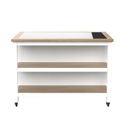 Kitchen Island (White) Open with Breakfast Bar by Baumhaus | Style Our Home