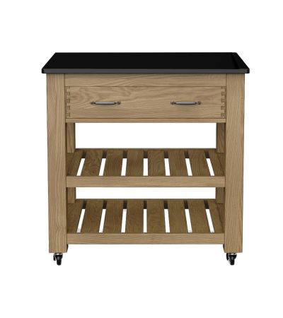 Kitchen Island (Oak) Two Drawer With Black Granite Top by Baumhaus | Style Our Home