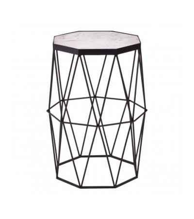 Atlantis Octagonal Black Finish Side Table