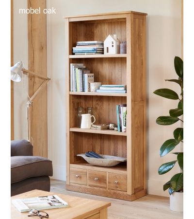 Baumhaus Mobel Oak Large 3 Drawer Bookcase - Style Our Home