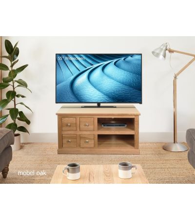 Baumhaus Mobel Oak Four Drawer Television Cabinet - Style Our Home