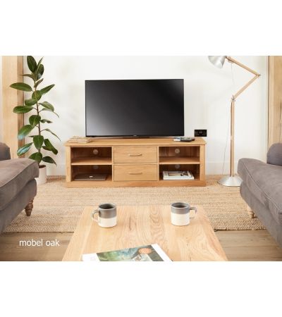 Baumhaus Mobel Oak Mounted Widescreen Television Cabinet - Style Our Home