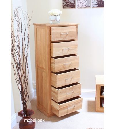 Baumhaus Mobel Oak Tallboy (6 Drawer) - Style Our Home