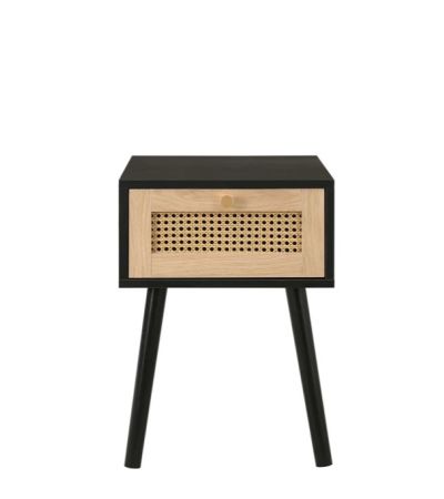 Croxley 1 Drawer Rattan Bedside Black by Birlea | Style Our Home
