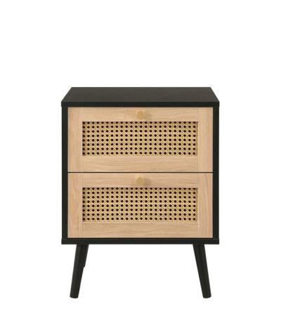 Croxley 2 Drawer Rattan Bedside Black by Birlea | Style Our Home