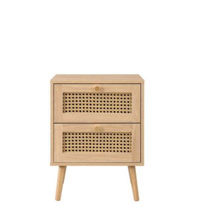 Croxley 2 Drawer Rattan Bedside Oak by Birlea | Style Our Home