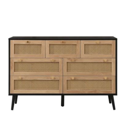 Croxley 7 Drawer Rattan Chest Black by Birlea | Style Our Home