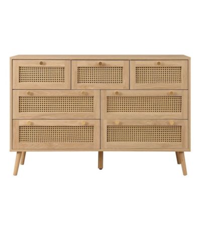 Croxley 7 Drawer Rattan Chest Oak by Birlea | Style Our Home