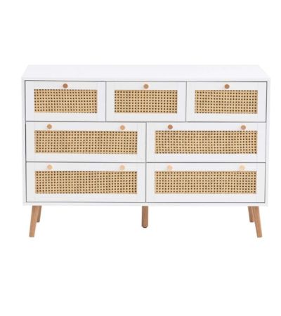 Croxley 7 Drawer Rattan Chest White by Birlea | Style Our Home