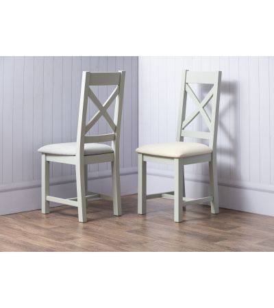 Jasmine Mist Oak Crossback Fabric Dining Chair (pair) - Style Our Home