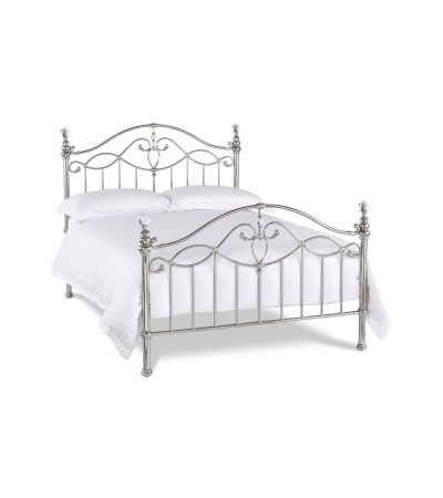 Elena Shiny Nickel Bedstead - 150cm - Style Our Home