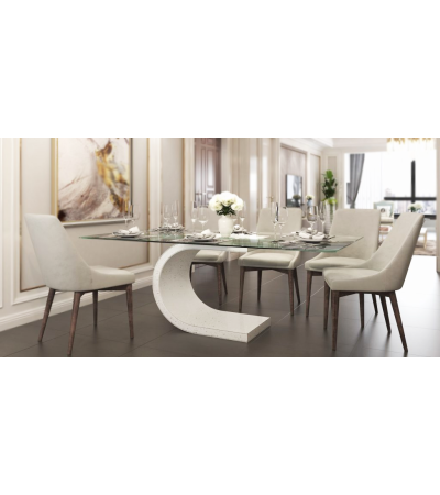 Steve Bristow Ferrara Glass Top Dining Table - Style Our Home 