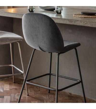 Flanagan Stool Dark Grey Velvet (2pk)
