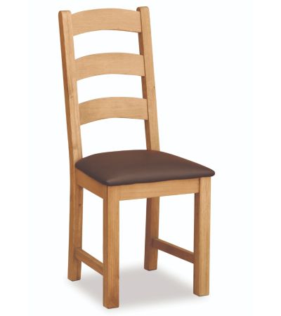Salisbury Lite Ladder Dining Chair with Brown PU by Condell/Global Home Group | Style Our Home