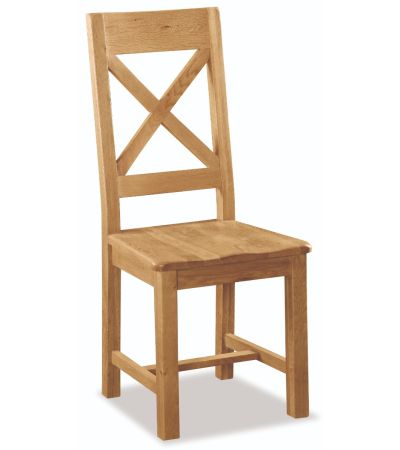 Salisbury Cross Back Chair with Wooden Seat by Condell/Global Home Group | Style Our Home