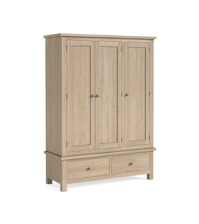 Modern Country Oak White Wash Triple Wardrobe by Condell/Global Home Group | Style Our Home