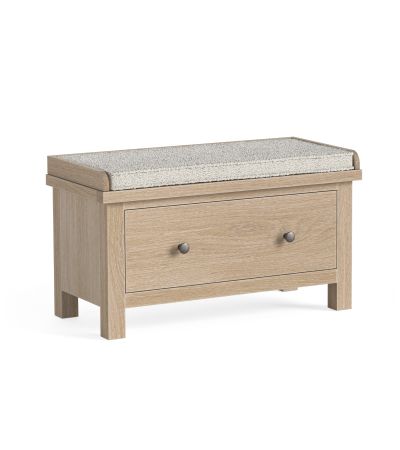 Modern Country Oak White Wash Hallway Bench with Drawer by Condell/Global Home Group | Style Our Home