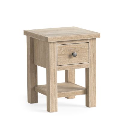 Modern Country Oak White Wash Lamp Table with Shelf by Condell/Global Home Group | Style Our Home