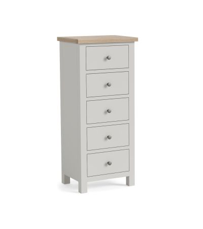 Modern Country Light Grey 5 Drawer Tall Chest by Condell/Global Home Group | Style Our Home