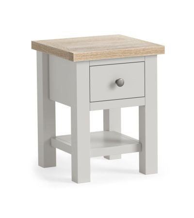 Modern Country Light Grey Lamp Table with Shelf by Condell/Global Home Group | Style Our Home