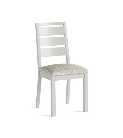 Modern Country Light Grey Dining Chair with White Boucle Seat by Condell/Global Home Group | Style Our Home