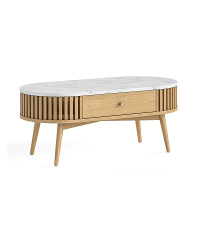 Soho Natural Marble Top Oval Coffee Table by Condell/Global Home Group | Style Our Home