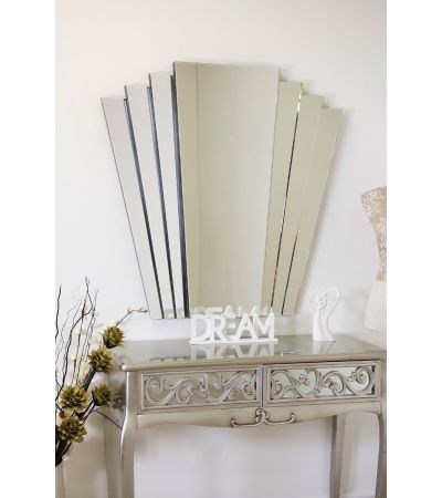 Chrysalis All Glass Modern Classic Wall Mirror