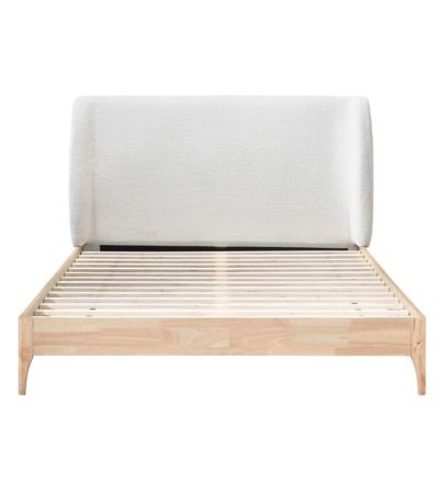 150cm Halfden Fabric Bed White
