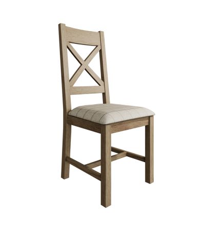 Hoeson Cross Back Dining Chair Natural Check by Aegon Interiors | Style Our Home