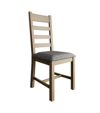 Hoeson Slatted Dining Chair Grey Check by Aegon Interiors | Style Our Home