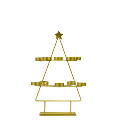 Xmas Gold Tree Tealight Holder x10 by Gallery Living | Style Our Home