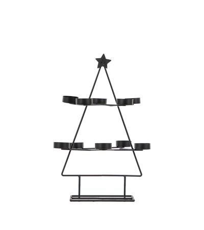 Xmas Black Tree Tealight Holder x10 by Gallery Living | Style Our Home