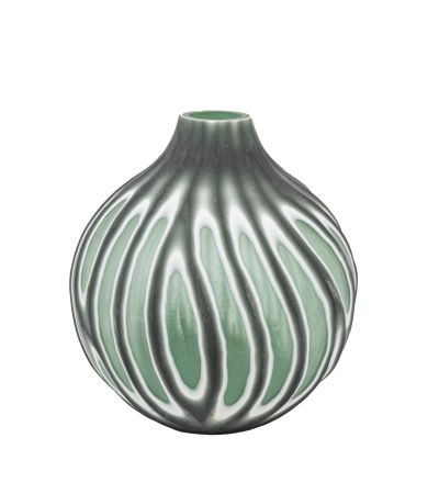 Morella Swirl Hand Carved Glass Vase Sage by Gallery Living | Style Our Home