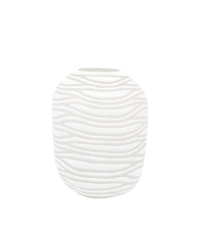 Andorra Handblown Carved Glass Vase White by Gallery Living | Style Our Home