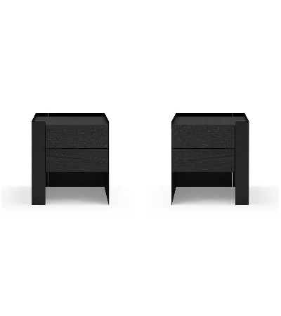 Tunica Bedside Table - Black Oak - Pair by Tommy Franks | Style Our Home