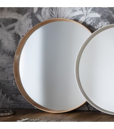 Keaton Round Mirror Oak - Style Our Home
