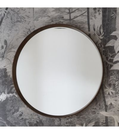 Keaton Round Mirror Walnut - Style Our Home 