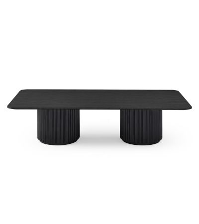 Lantine Coffee Table - Double Pedestal - Black Oak by Tommy Franks | Style Our Home