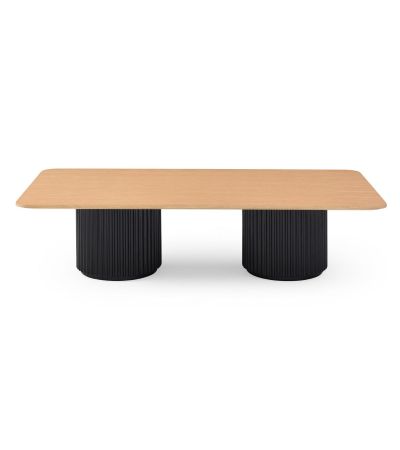 Lantine Coffee Table - Double Pedestal - Ash/Black by Tommy Franks | Style Our Home