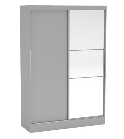 Lynx Grey 2 Door Sliding Wardrobe With Mirror