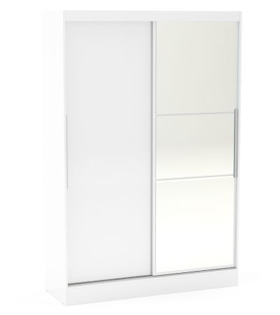 Lynx White 2 Door Sliding Wardrobe With Mirror