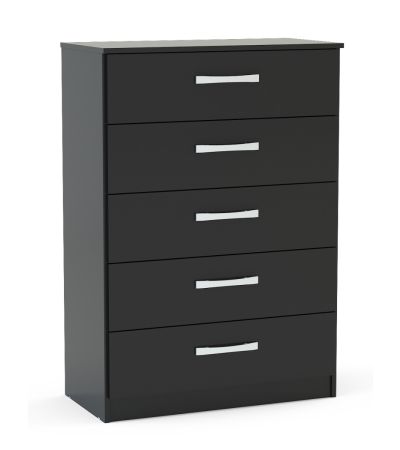 Lynx Black 5 Drawer Chest