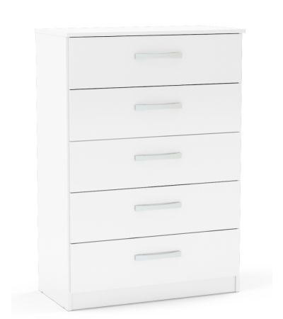 Lynx White 5 Drawer Chest