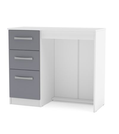 Lynx White Grey 3 Drawer Dressing Table