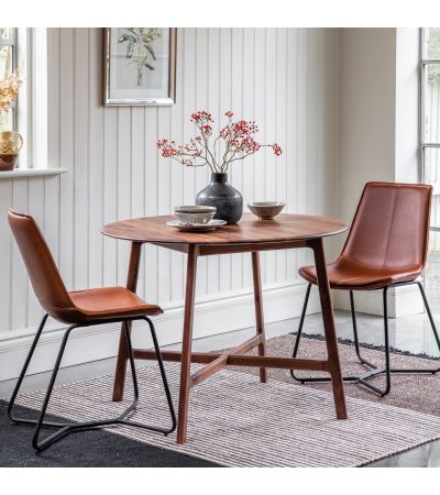 Teatro Walnut Round Dining Table