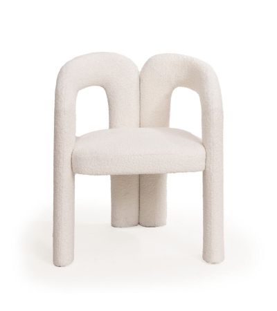 Mavis Dining Chair - Chex Polar Bouclé by Tommy Franks | Style Our Home